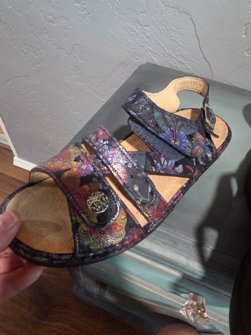Finn Comfort Gomera Dark Blue Multicolor Irpino Sandals Sz 40 or 9/9.5 - Picture 8 of 8